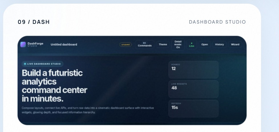DashForge homepage preview