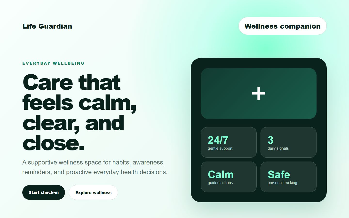 Life Guardian homepage preview