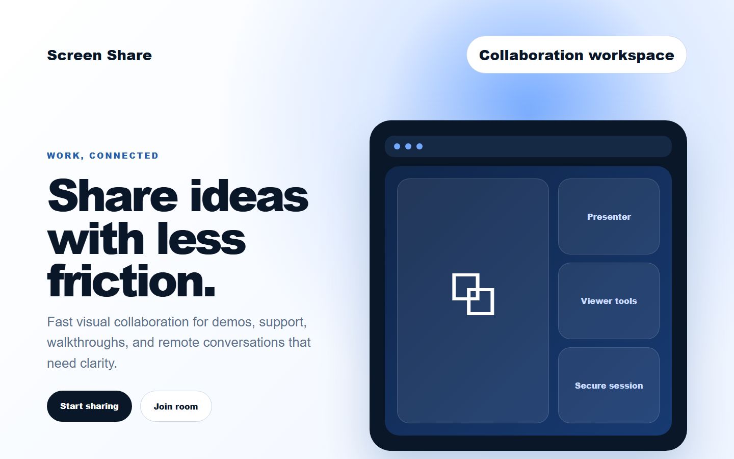 Screen Share homepage preview